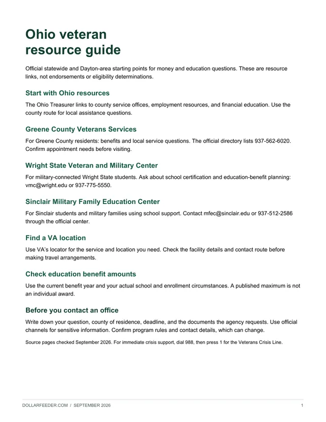 Ohio veteran resource guide preview